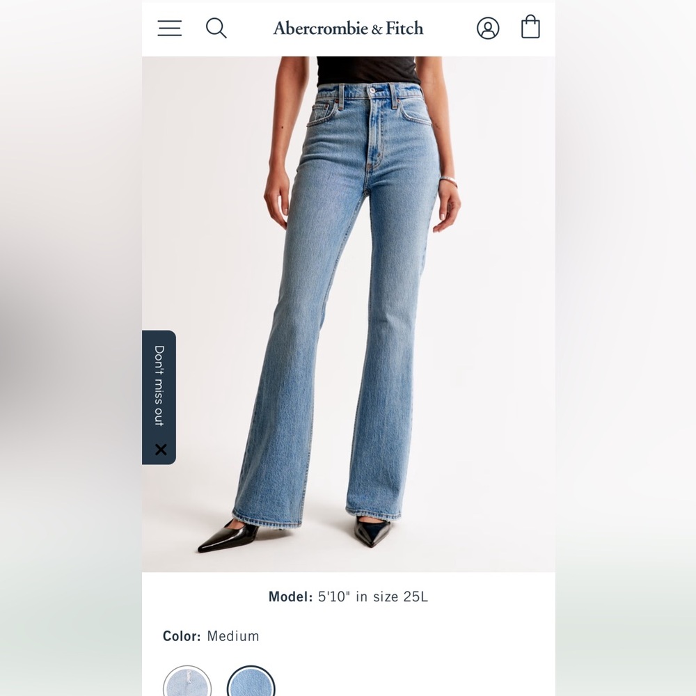 Size 10 Abercrombie High Rise Vintage Flare jeans Curve Love